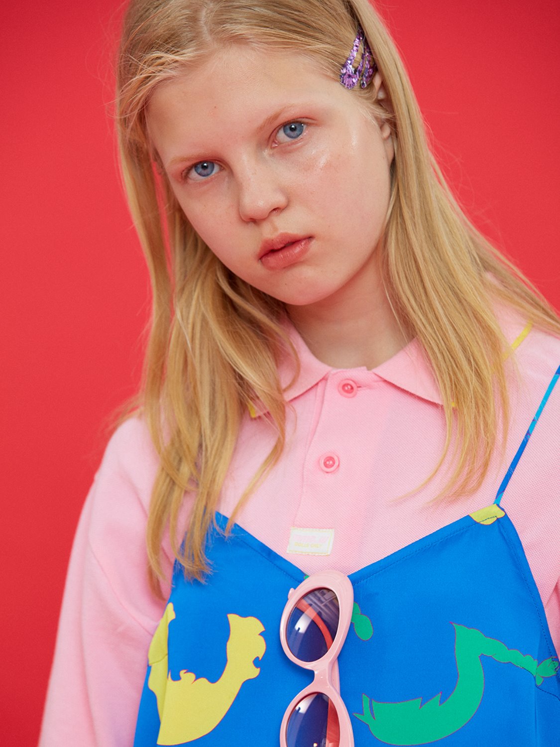 DOLLS ONLY LOGO COLLAR T/PINK